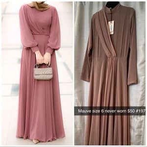 Modest plum dress